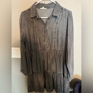 Easel Babydoll Button Down Dress